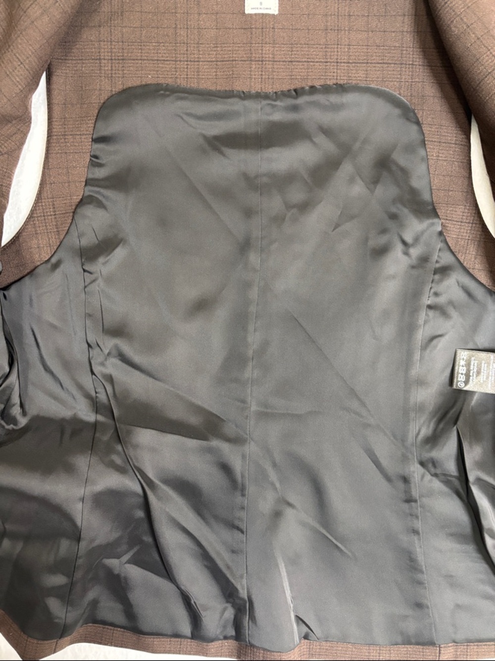 Aritzia Brown Plaid Tailored Sleeveless Vest - Picture 8 of 8